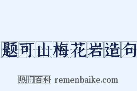 题可山梅花岩造句是什么意思的图片